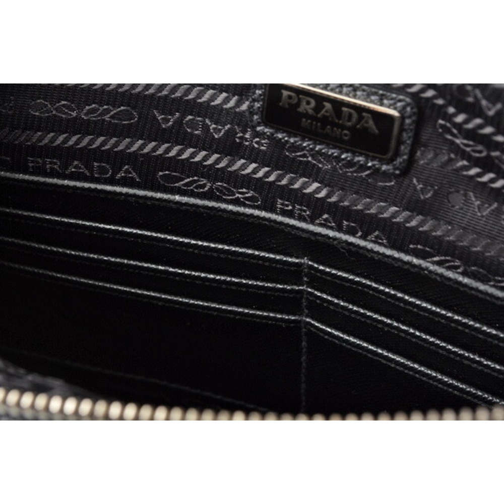 Prada Black Patchwork Pouch Saffiano Bag Clutch - image 8
